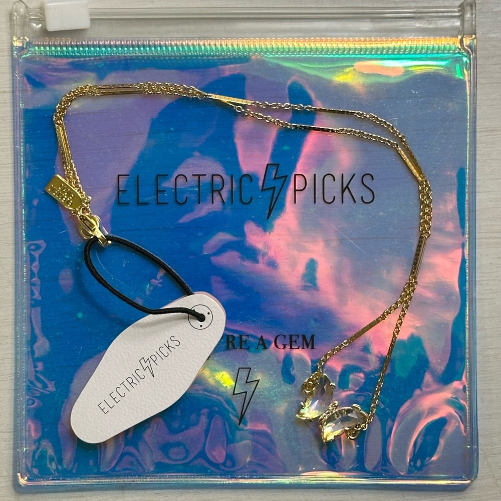 NWT Electric Picks ⚡️ Butterfly necklace
